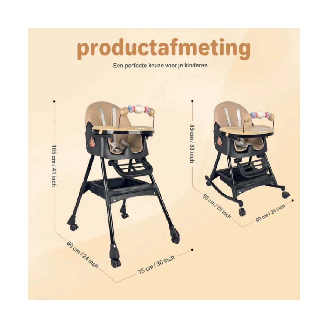 Adjustable Swing Baby High Chair for Infants & Toddlers