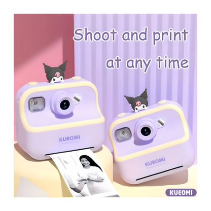 Authentic Kurumi Cute Instant Camera – 2.5K High Definition, 2.4-inch Screen – Includes 30 Photo Sheets