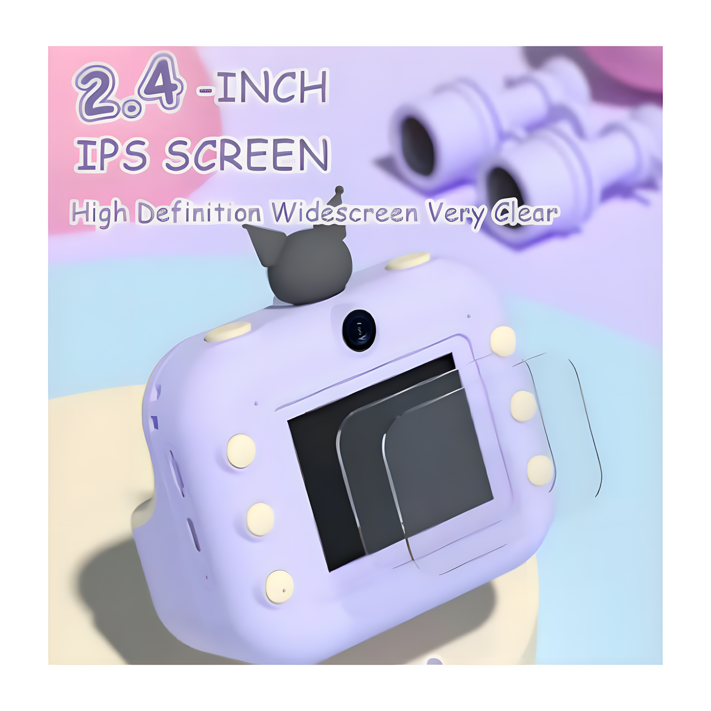 Authentic Kurumi Cute Instant Camera – 2.5K High Definition, 2.4-inch Screen – Includes 30 Photo Sheets