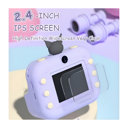 Authentic Kurumi Cute Instant Camera – 2.5K High Definition, 2.4-inch Screen – Includes 30 Photo Sheets