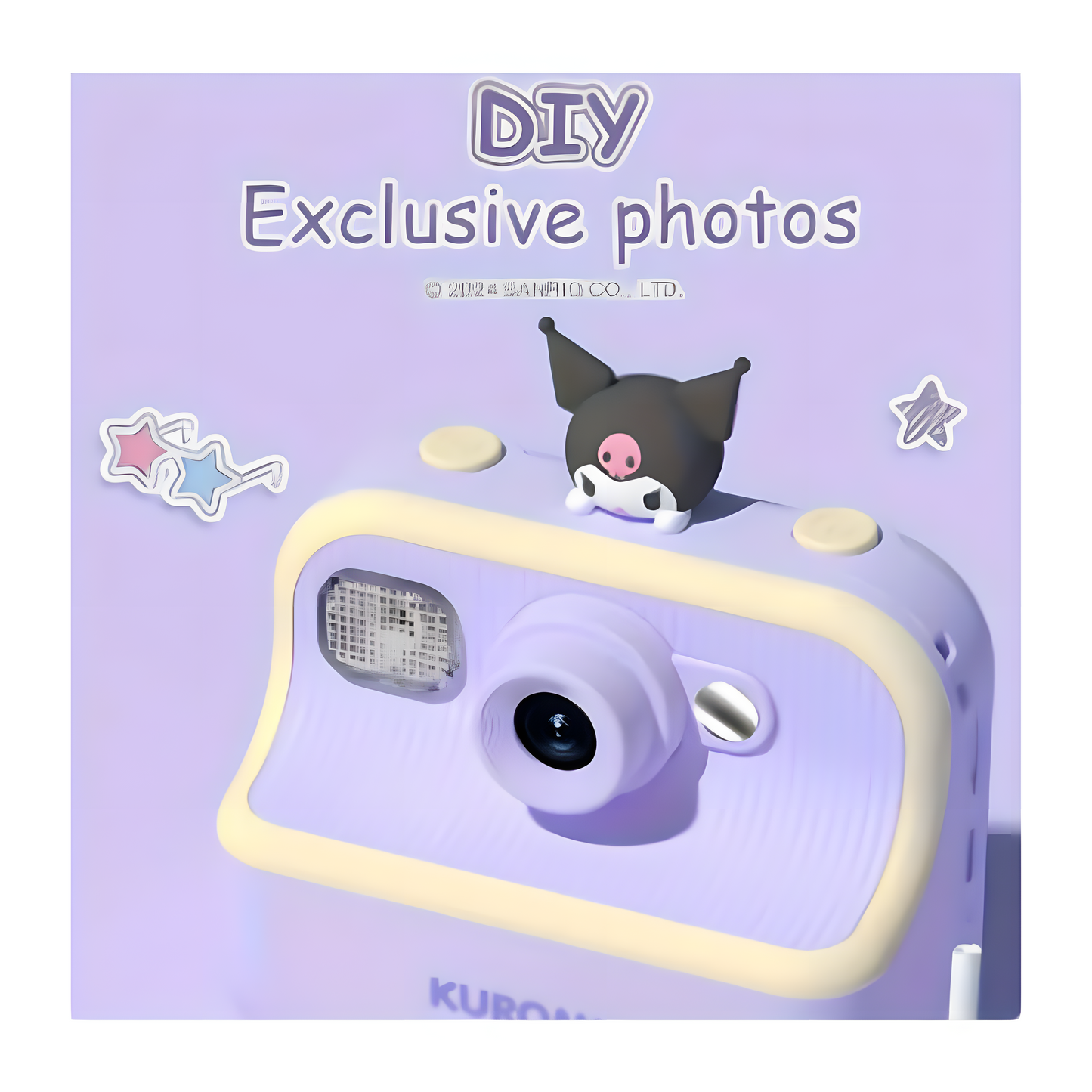 Authentic Kurumi Cute Instant Camera – 2.5K High Definition, 2.4-inch Screen – Includes 30 Photo Sheets