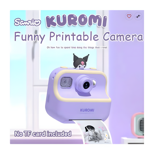 Authentic Kurumi Cute Instant Camera – 2.5K High Definition, 2.4-inch Screen – Includes 30 Photo Sheets