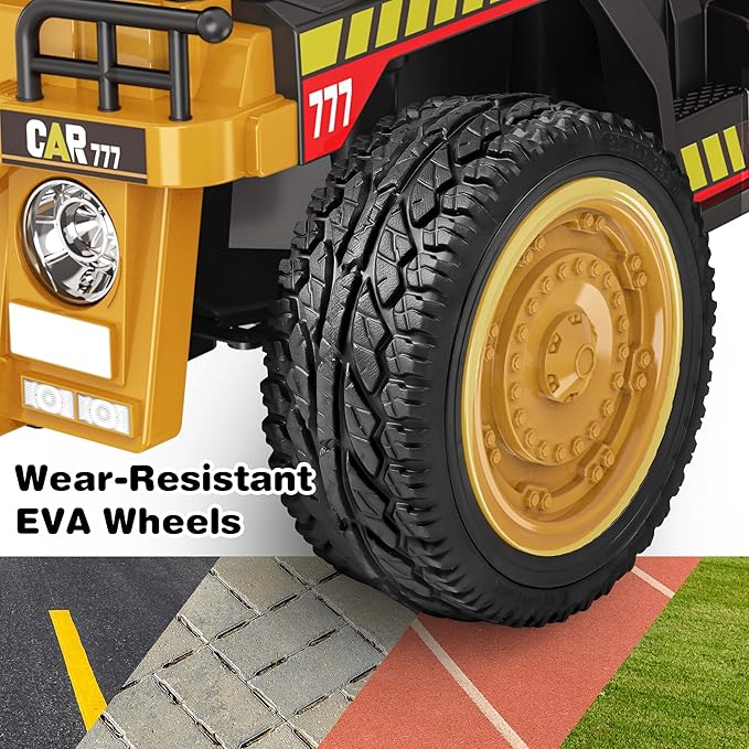 24V Ride-on Dump Truck 19 Inch Spacious Seat for Kids with Parental Remote Control