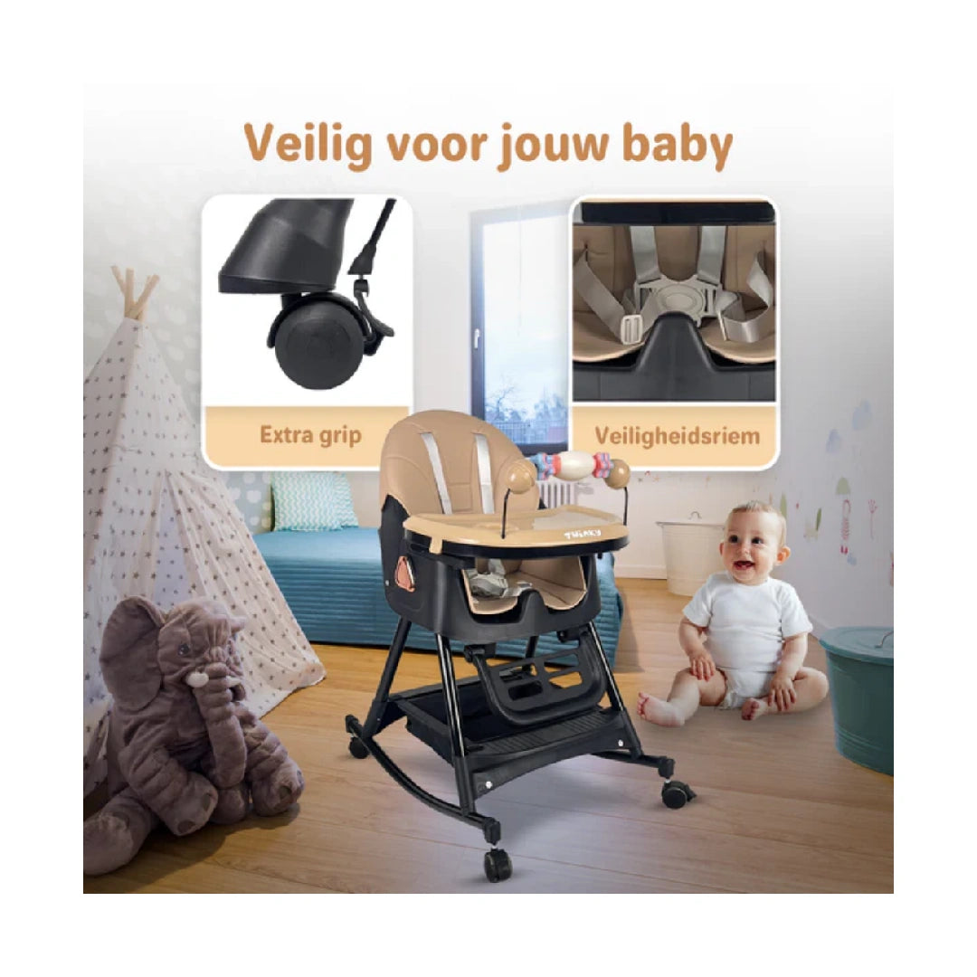 Adjustable Swing Baby High Chair for Infants & Toddlers