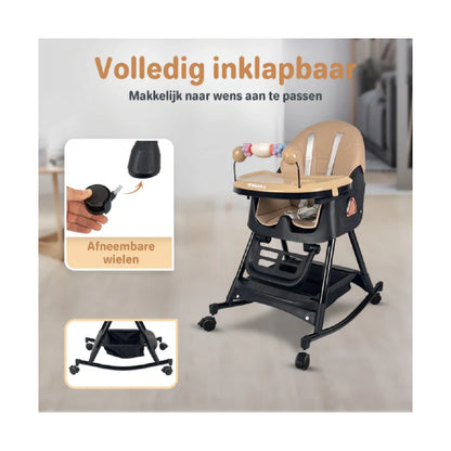 Adjustable Swing Baby High Chair for Infants & Toddlers