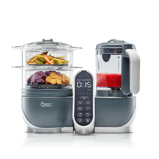 Gray: Multi-speed baby food maker, steamer, and fruit puree blender
